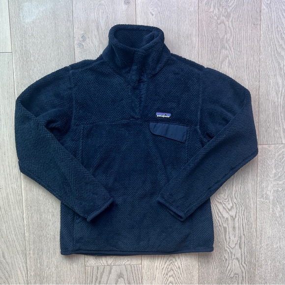 Patagonia Women's Size S Los Gatos Snap-T Fleece Pullover Navy Blue Jacket - Picture 1 of 7